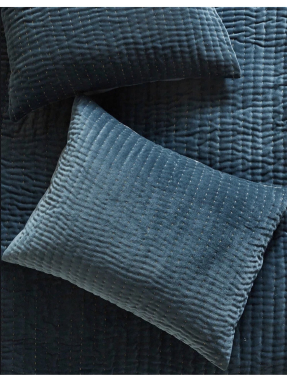 NEW Anthropologie Kantha-Stitched Velvet 1 Standard Sham